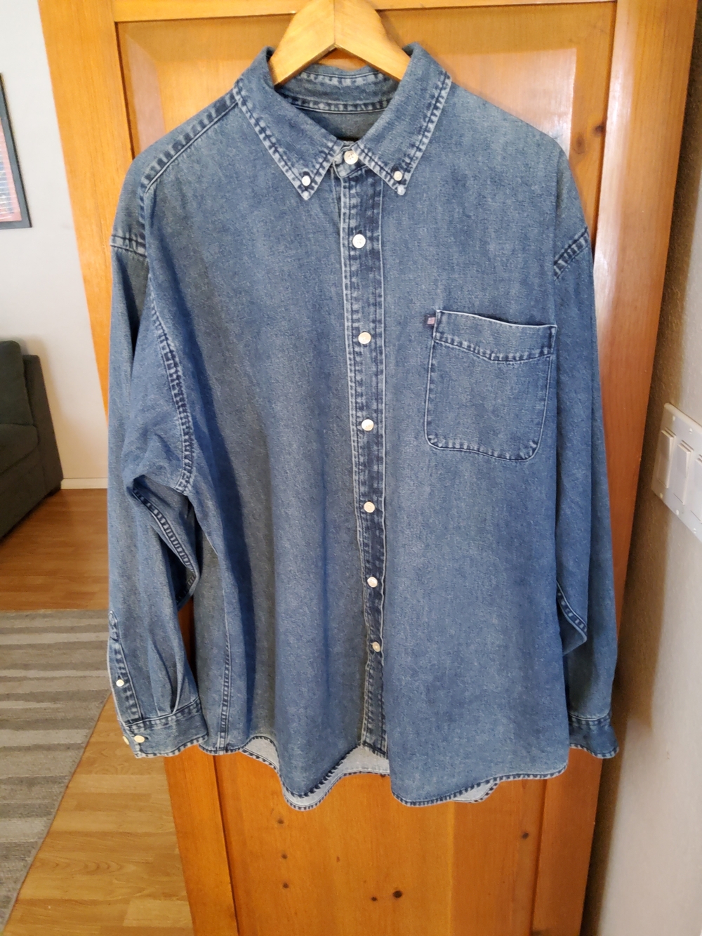 Ralph Lauren Jeans CO Denim Button Down Size XL VGUC Vintage 90's - Picture 13 of 14